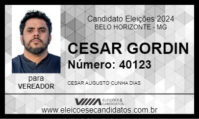 Candidato CESAR GORDIN 2024 - BELO HORIZONTE - Eleições