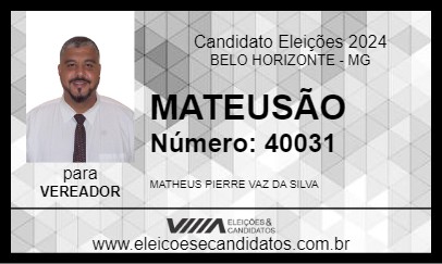 Candidato MATHEUSÃO 2024 - BELO HORIZONTE - Eleições