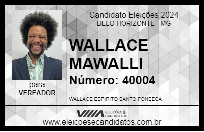 Candidato WALLACE MAWALLI 2024 - BELO HORIZONTE - Eleições