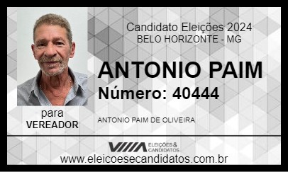 Candidato ANTONIO PAIM 2024 - BELO HORIZONTE - Eleições