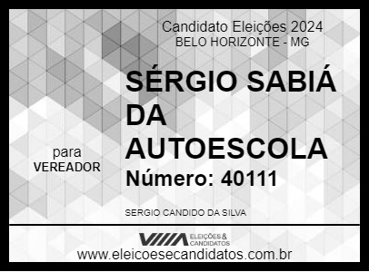 Candidato SÉRGIO SABIÁ DA AUTOESCOLA 2024 - BELO HORIZONTE - Eleições