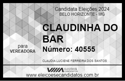 Candidato CLAUDINHA DO BAR 2024 - BELO HORIZONTE - Eleições