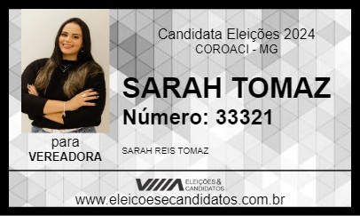 Candidato SARAH TOMAZ 2024 - COROACI - Eleições