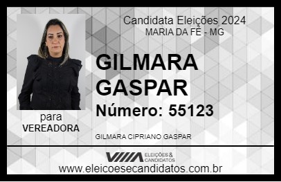 Candidato GILMARA GASPAR 2024 - MARIA DA FÉ - Eleições