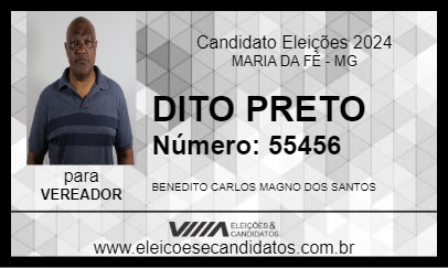 Candidato DITO PRETO 2024 - MARIA DA FÉ - Eleições