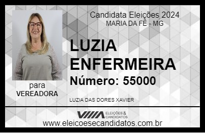 Candidato LUZIA ENFERMEIRA 2024 - MARIA DA FÉ - Eleições