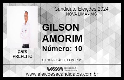 Candidato GILSON AMORIM 2024 - NOVA LIMA - Eleições