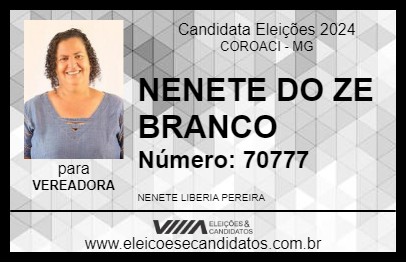 Candidato NENETE DO ZE BRANCO 2024 - COROACI - Eleições