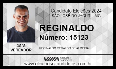 Candidato REGINALDO 2024 - SÃO JOSÉ DO JACURI - Eleições