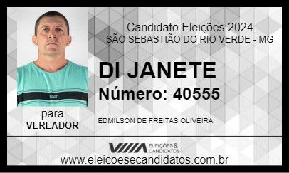 Candidato DI JANETE 2024 - SÃO SEBASTIÃO DO RIO VERDE - Eleições