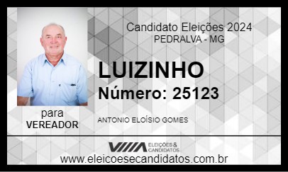 Candidato LUIZINHO 2024 - PEDRALVA - Eleições