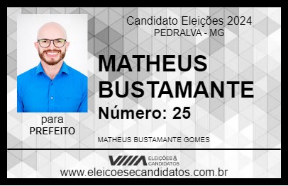 Candidato MATHEUS BUSTAMANTE 2024 - PEDRALVA - Eleições