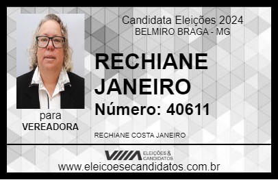 Candidato RECHIANE JANEIRO 2024 - BELMIRO BRAGA - Eleições