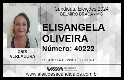 Candidato ELISANGELA OLIVEIRA 2024 - BELMIRO BRAGA - Eleições