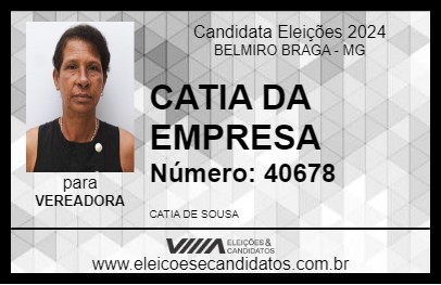 Candidato CATIA DA EMPRESA 2024 - BELMIRO BRAGA - Eleições