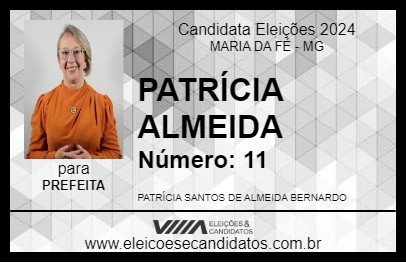 Candidato PATRÍCIA ALMEIDA 2024 - MARIA DA FÉ - Eleições