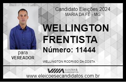 Candidato WELLINGTON FRENTISTA 2024 - MARIA DA FÉ - Eleições