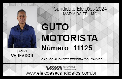 Candidato GUTO MOTORISTA 2024 - MARIA DA FÉ - Eleições