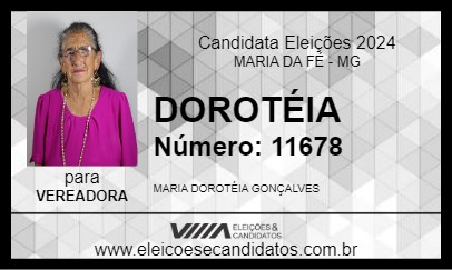 Candidato DOROTÉIA 2024 - MARIA DA FÉ - Eleições