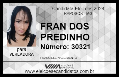 Candidato FRAN DOS PREDINHO 2024 - RAPOSOS - Eleições