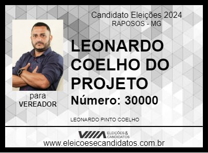 Candidato LEONARDO COELHO DO PROJETO 2024 - RAPOSOS - Eleições