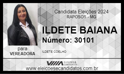 Candidato ILDETE BAIANA 2024 - RAPOSOS - Eleições