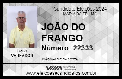 Candidato JOÃO DO FRANGO 2024 - MARIA DA FÉ - Eleições