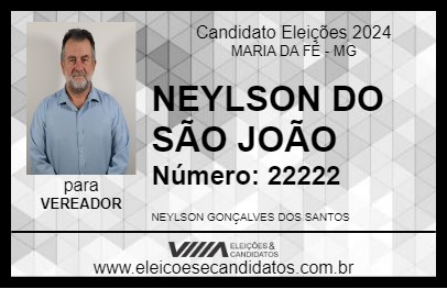 Candidato NEYLSON DO SÃO JOÃO 2024 - MARIA DA FÉ - Eleições