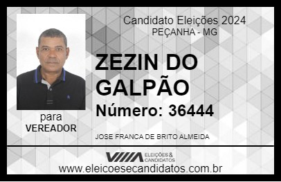 Candidato ZEZIN DO GALPÃO 2024 - PEÇANHA - Eleições