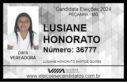 Candidato LUSIANE HONORATO 2024 - PEÇANHA - Eleições