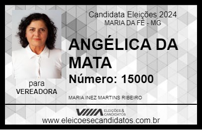 Candidato ANGÉLICA DA MATA 2024 - MARIA DA FÉ - Eleições