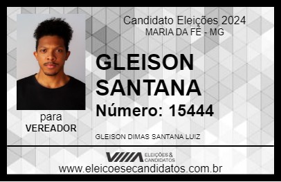 Candidato GLEISON SANTANA 2024 - MARIA DA FÉ - Eleições