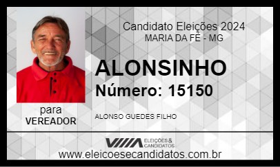 Candidato ALONSINHO 2024 - MARIA DA FÉ - Eleições