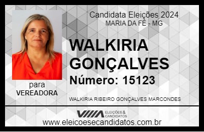 Candidato WALKIRIA GONÇALVES 2024 - MARIA DA FÉ - Eleições