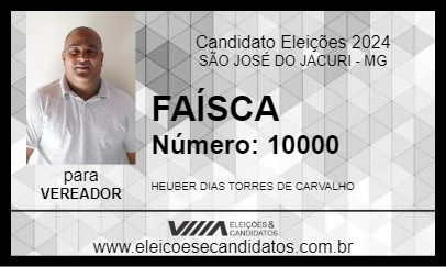 Candidato FAÍSCA 2024 - SÃO JOSÉ DO JACURI - Eleições