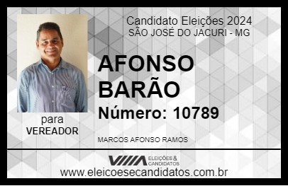 Candidato AFONSO BARÃO 2024 - SÃO JOSÉ DO JACURI - Eleições