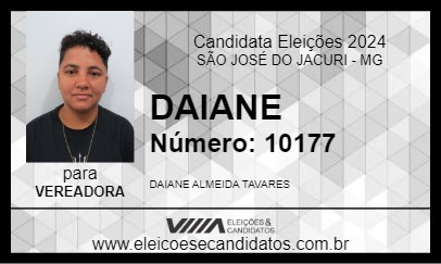 Candidato DAIANE 2024 - SÃO JOSÉ DO JACURI - Eleições