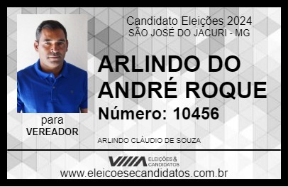 Candidato ARLINDO DO ANDRÉ ROQUE 2024 - SÃO JOSÉ DO JACURI - Eleições