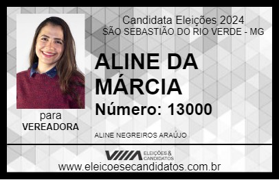 Candidato ALINE DA MÁRCIA 2024 - SÃO SEBASTIÃO DO RIO VERDE - Eleições