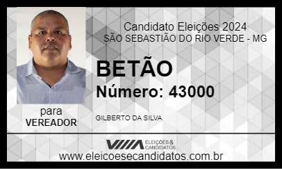 Candidato BETÃO 2024 - SÃO SEBASTIÃO DO RIO VERDE - Eleições