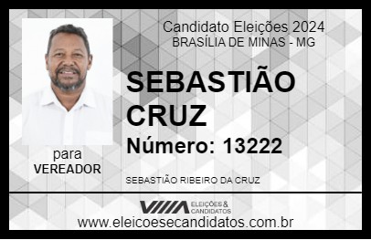 Candidato SEBASTIÃO CRUZ 2024 - BRASÍLIA DE MINAS - Eleições