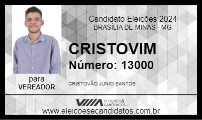 Candidato CRISTOVIM 2024 - BRASÍLIA DE MINAS - Eleições