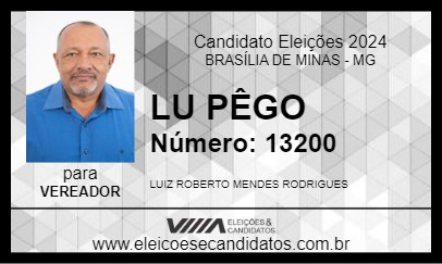 Candidato LU PÊGO 2024 - BRASÍLIA DE MINAS - Eleições