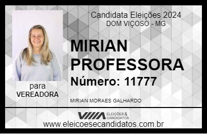 Candidato MIRIAN PROFESSORA 2024 - DOM VIÇOSO - Eleições