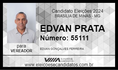 Candidato EDVAN PRATA 2024 - BRASÍLIA DE MINAS - Eleições