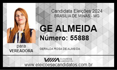 Candidato GE ALMEIDA 2024 - BRASÍLIA DE MINAS - Eleições