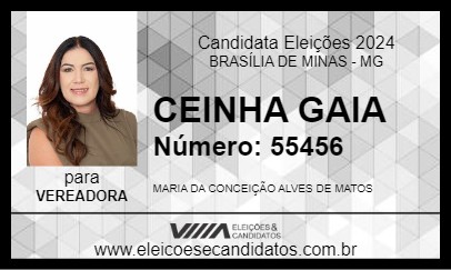 Candidato CEINHA GAIA 2024 - BRASÍLIA DE MINAS - Eleições