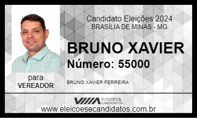 Candidato BRUNO XAVIER 2024 - BRASÍLIA DE MINAS - Eleições