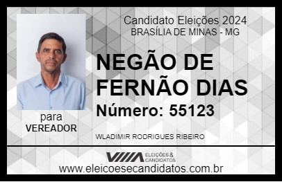 Candidato NEGÃO DE FERNÃO DIAS 2024 - BRASÍLIA DE MINAS - Eleições