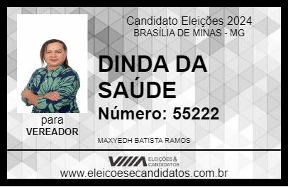 Candidato DINDA DA SAÚDE 2024 - BRASÍLIA DE MINAS - Eleições